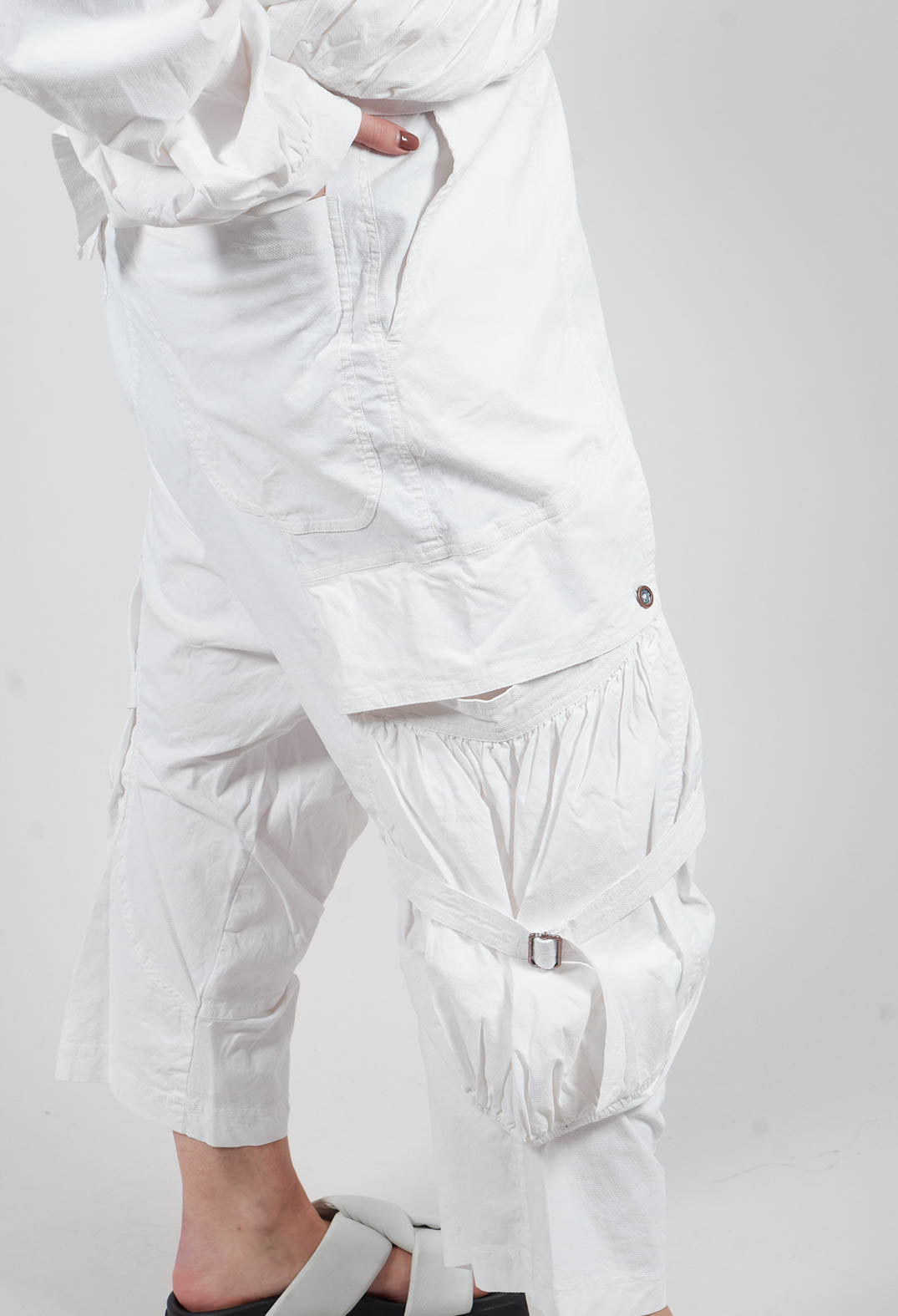 Buckle Strap Trousers in Seafoam Fog - 2390101