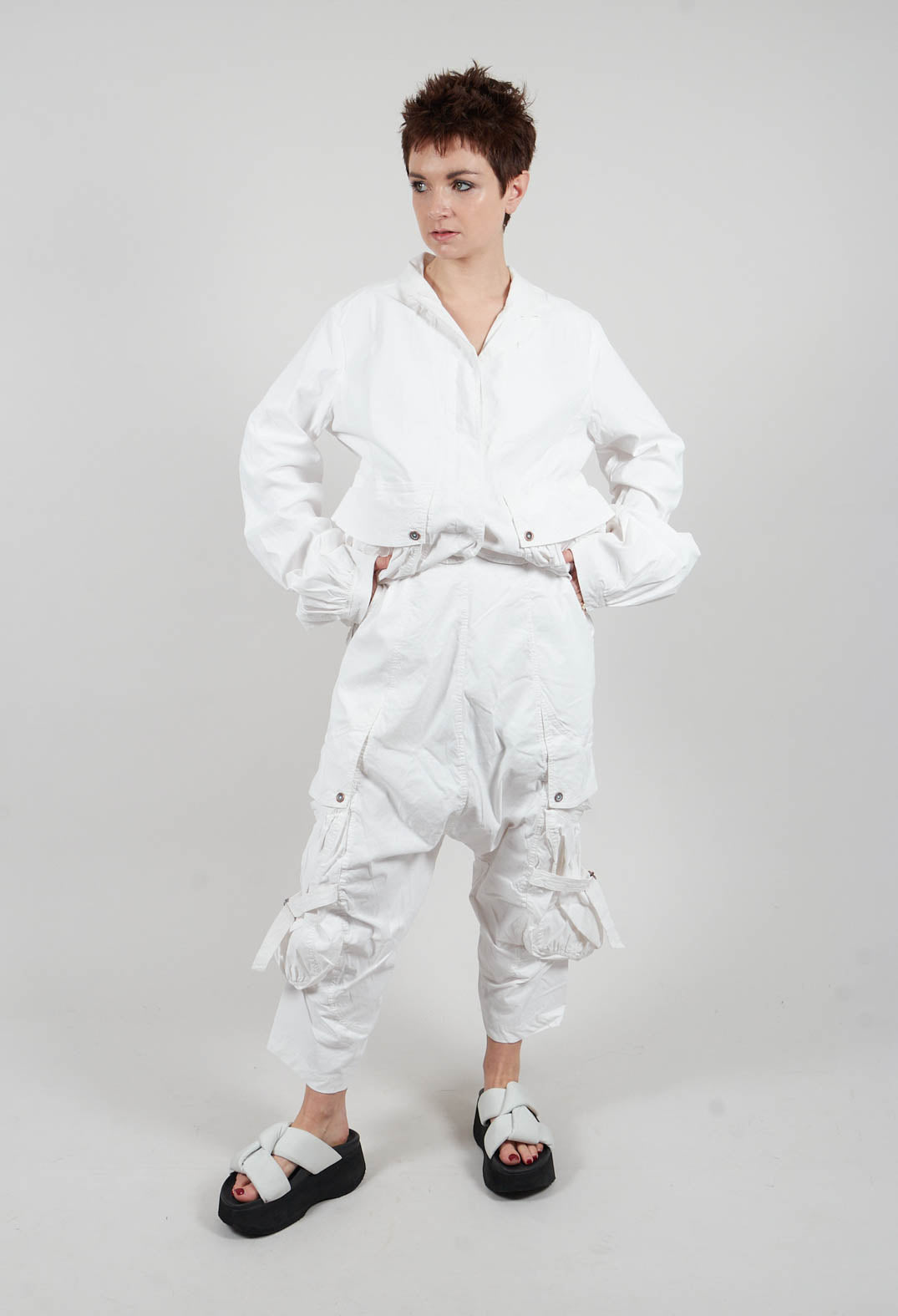 Buckle Strap Trousers in Seafoam Fog - 2390101