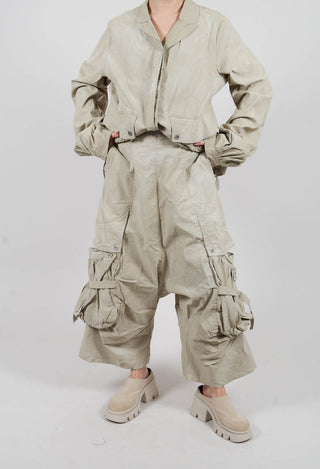 Dropcrotch Trousers in Linen Fog - 2390104