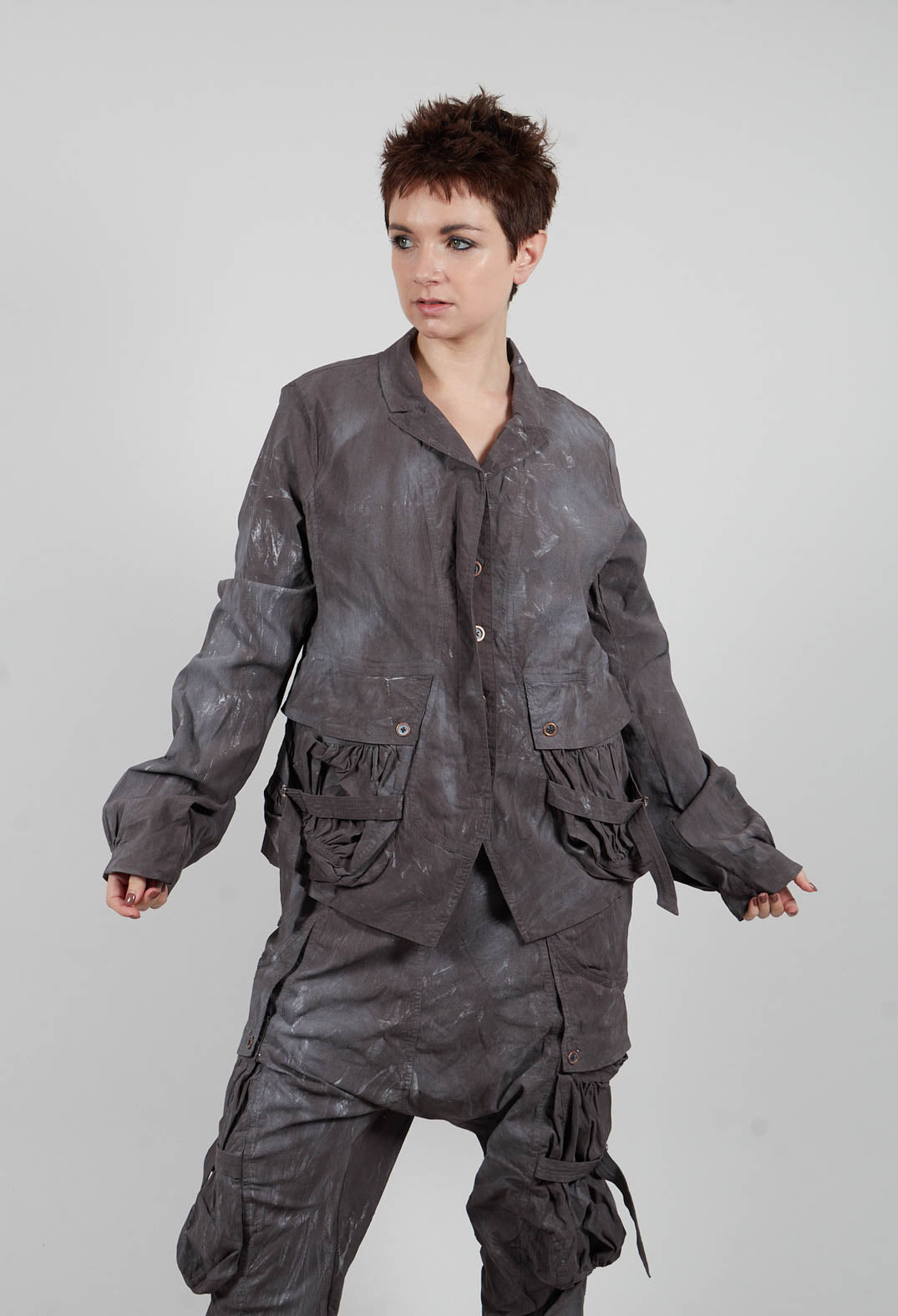 Balloon Cuff Jacket in Amber Fog - 2391106