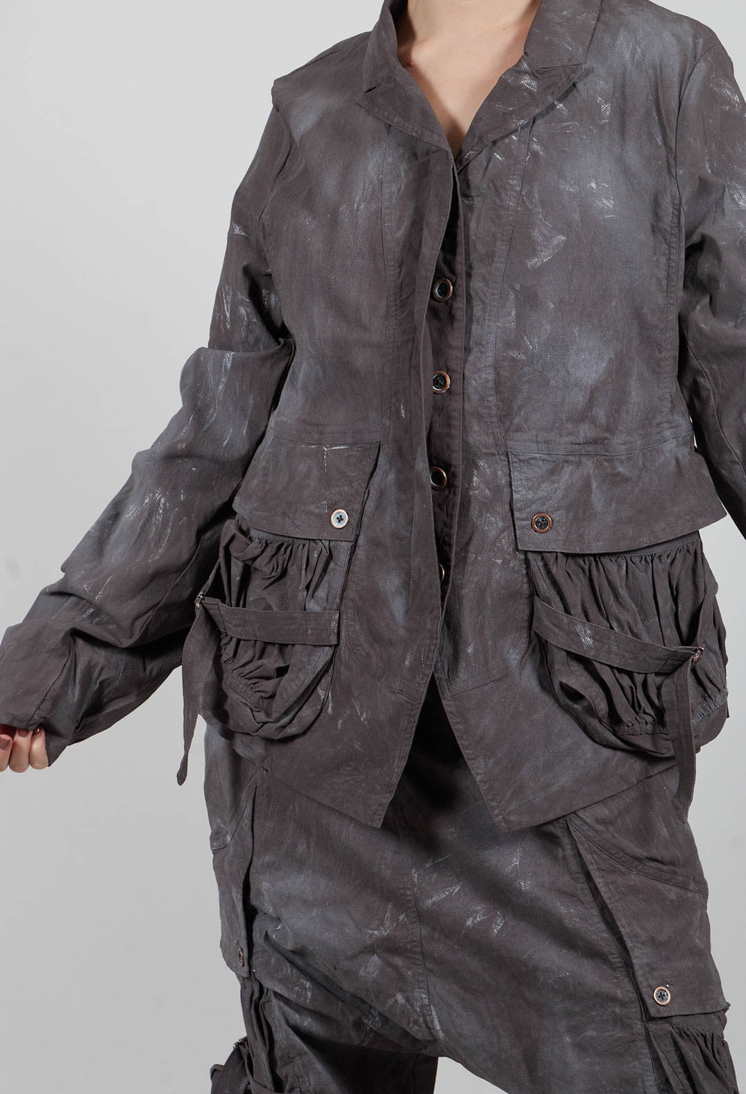 Balloon Cuff Jacket in Amber Fog - 2391106