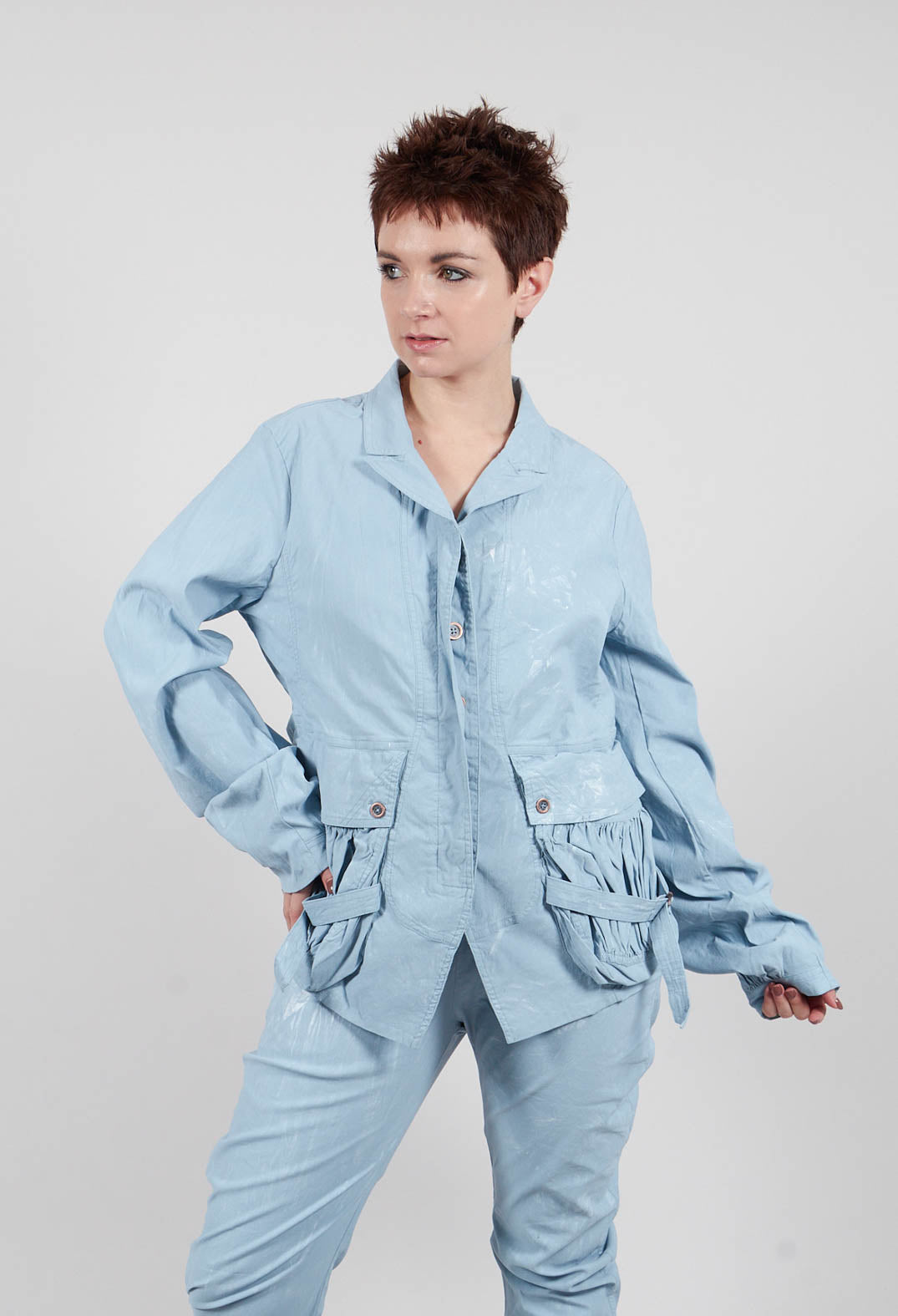 Balloon Cuff Jacket in Sky Fog - 2391106