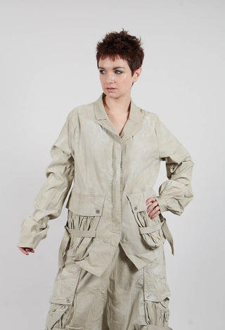 Balloon Cuff Jacket in Linen Fog - 2391106