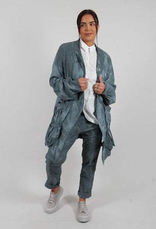 Balloon Cuff Coat in Seaweed Fog - 2391207