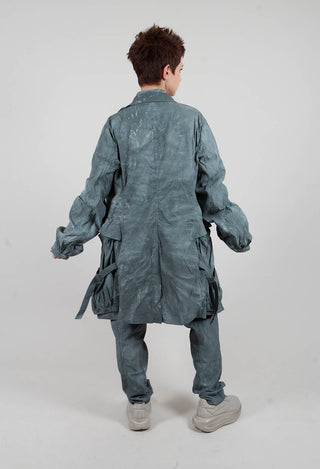 Balloon Cuff Coat in Seaweed Fog - 2391207