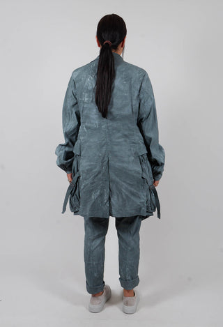 Balloon Cuff Coat in Seaweed Fog - 2391207