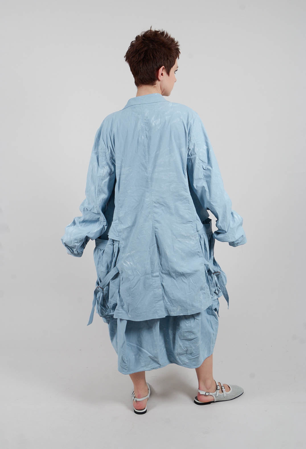 Balloon Cuff Coat in Sky Fog - 2391207