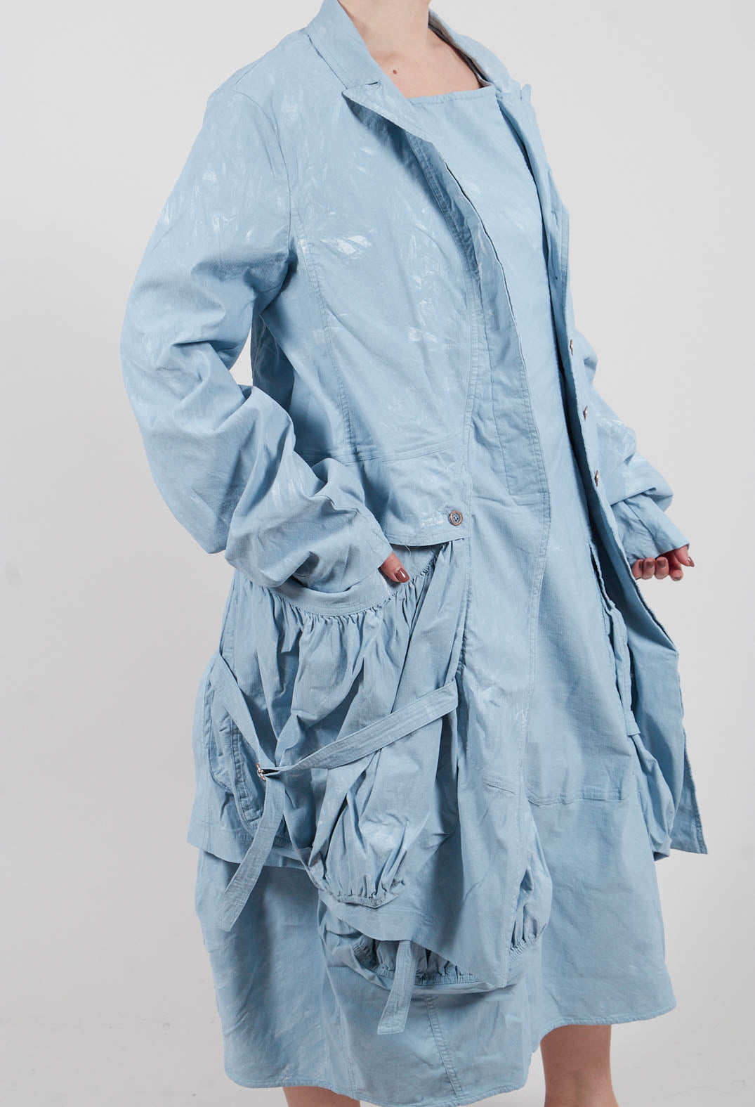 Balloon Cuff Coat in Sky Fog - 2391207