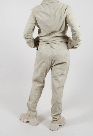 Slim Pull On Trousers in Linen Fog - 2390110