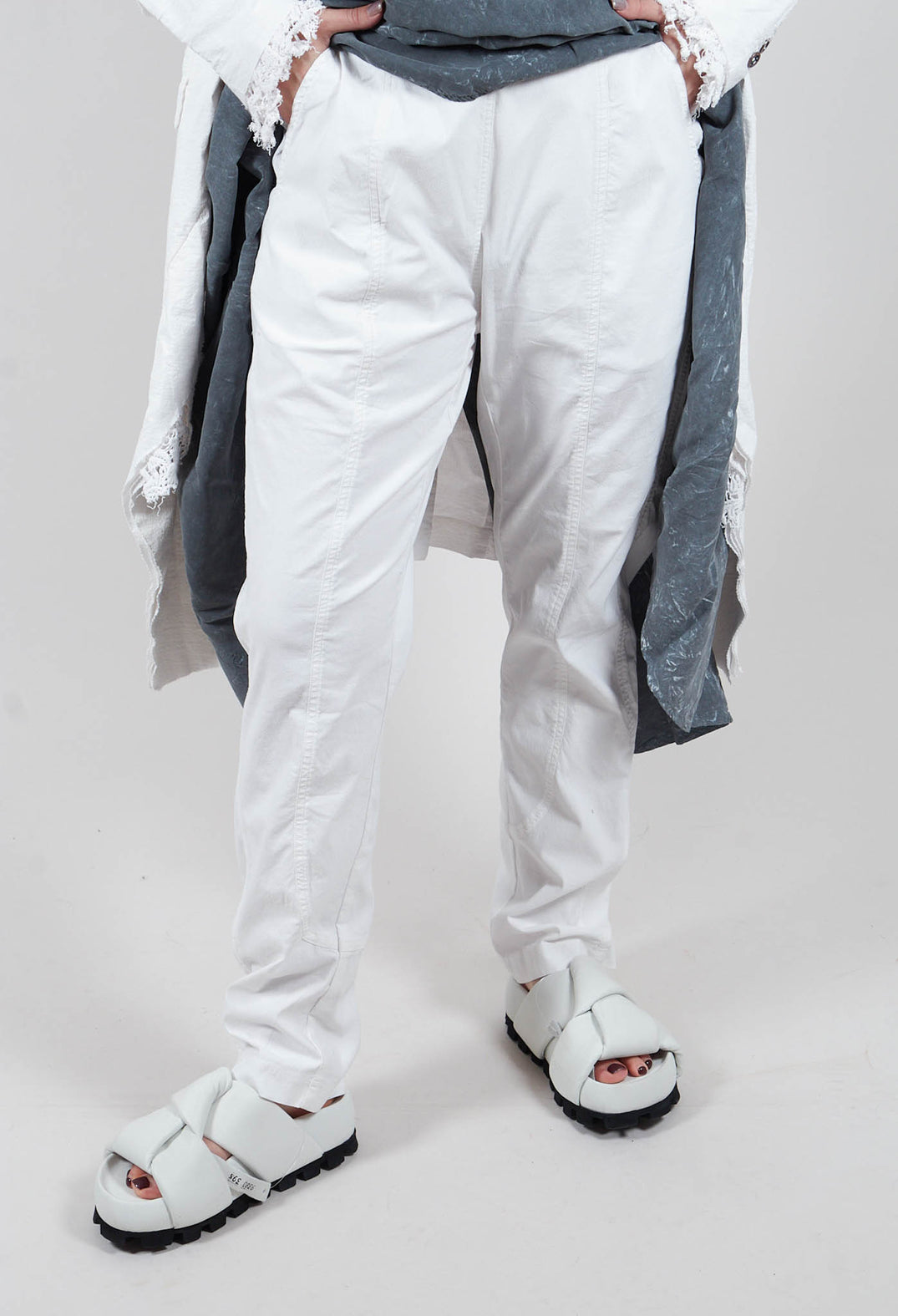 Slim Pull On Trousers in Seafoam Fog - 2390110