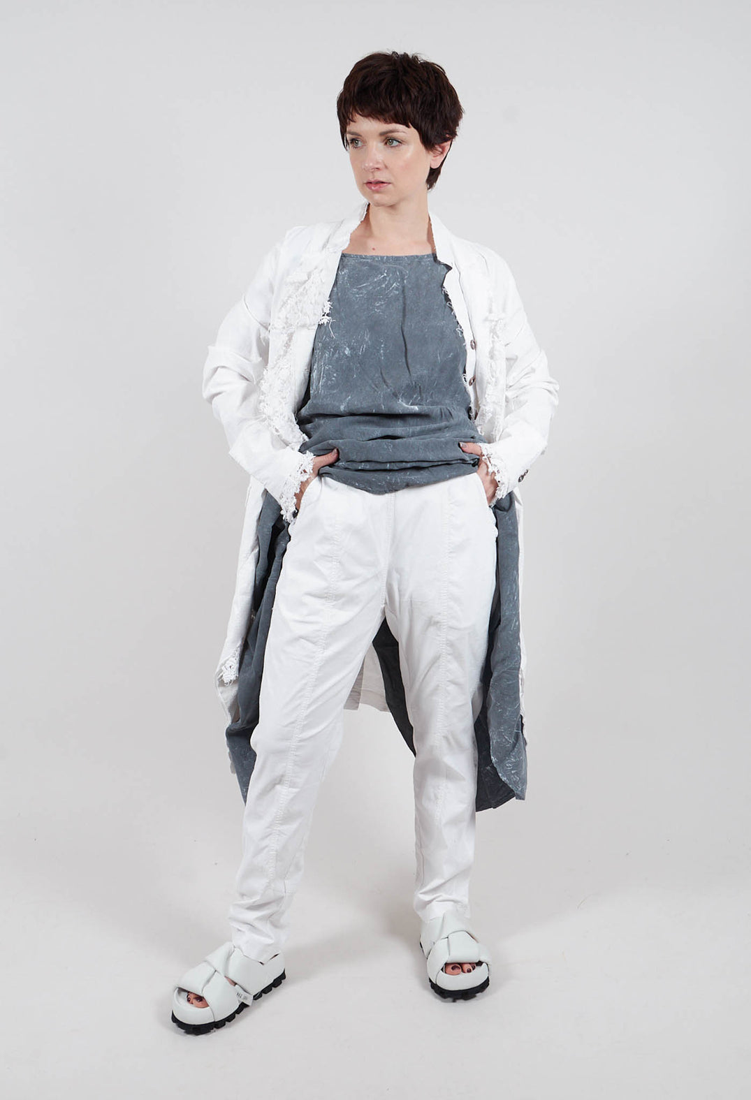 Slim Pull On Trousers in Seafoam Fog - 2390110