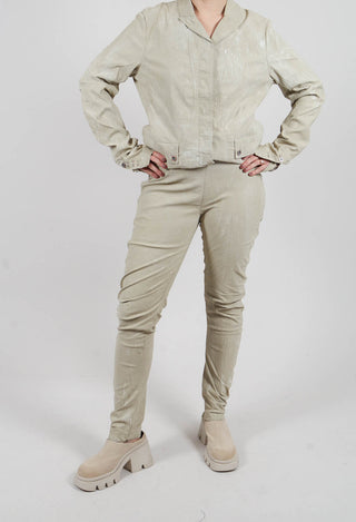 Skinny Trouser in Linen Fog - 2390111