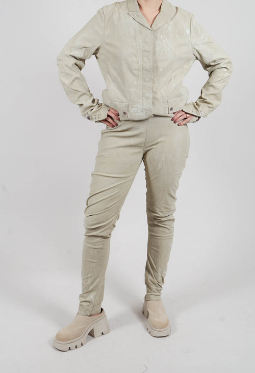 Skinny Trouser in Linen Fog - 2390111