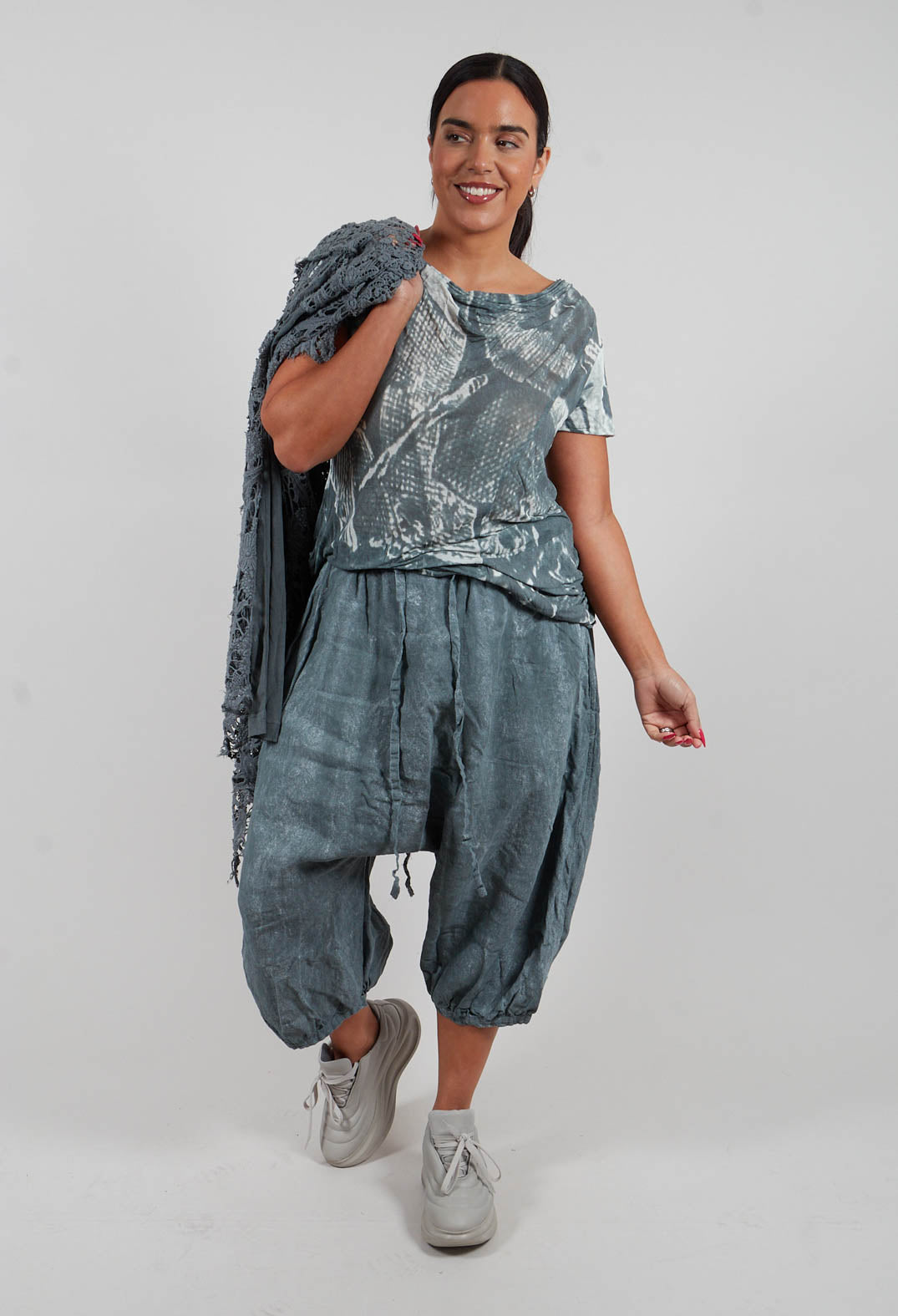 Asymmetric T-Shirt in Seaweed Print - 2420502