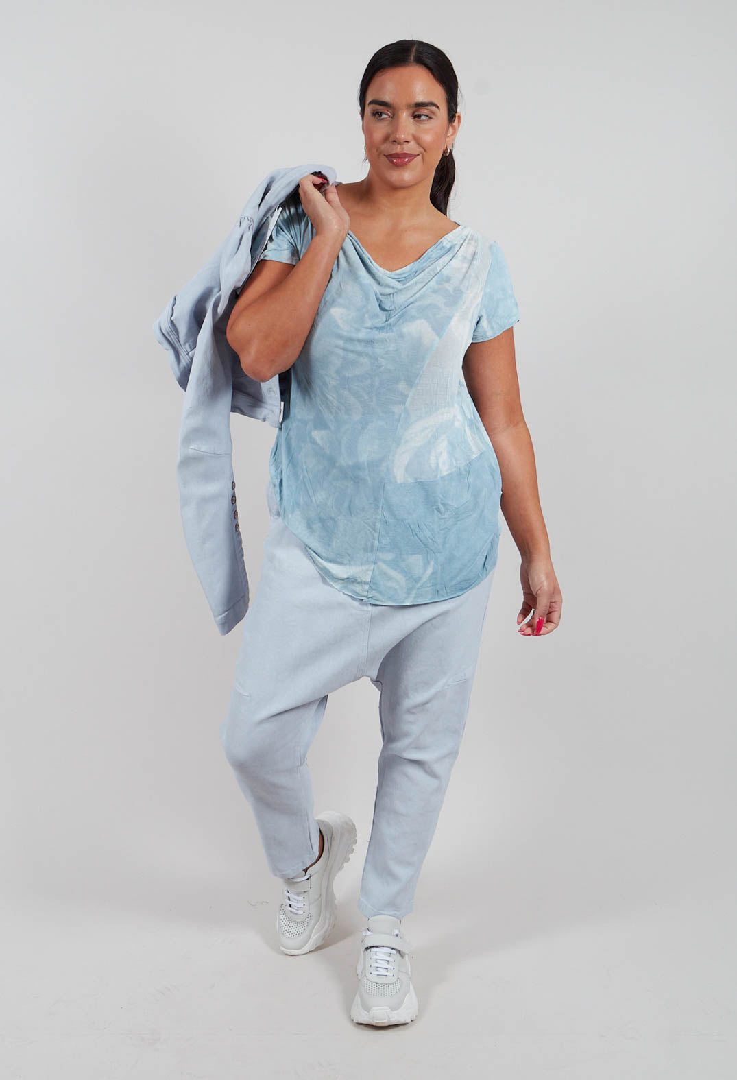 Asymmetric T-Shirt in Sky Print - 2420502