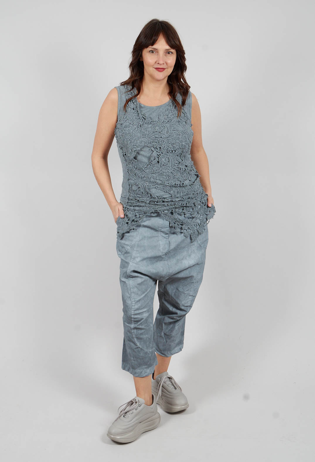 Lace Top in Seaweed Fog - 2520810