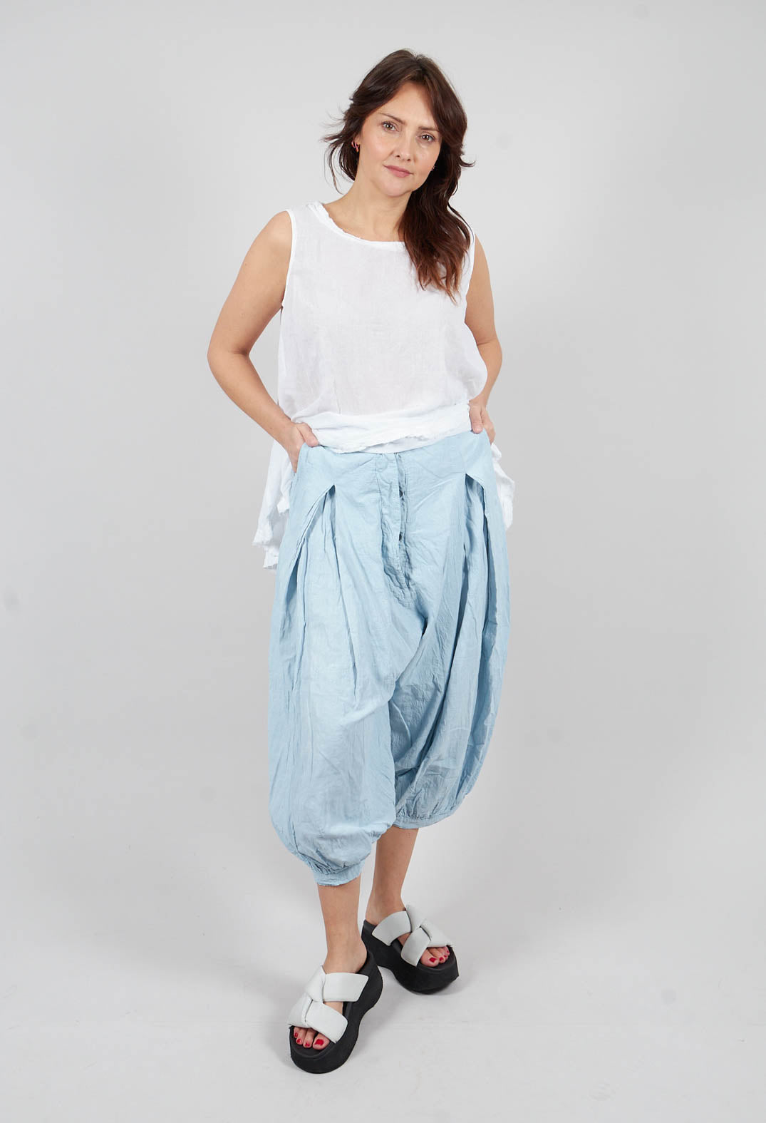 Pleat Front Trousers in Sky Fog - 2580109