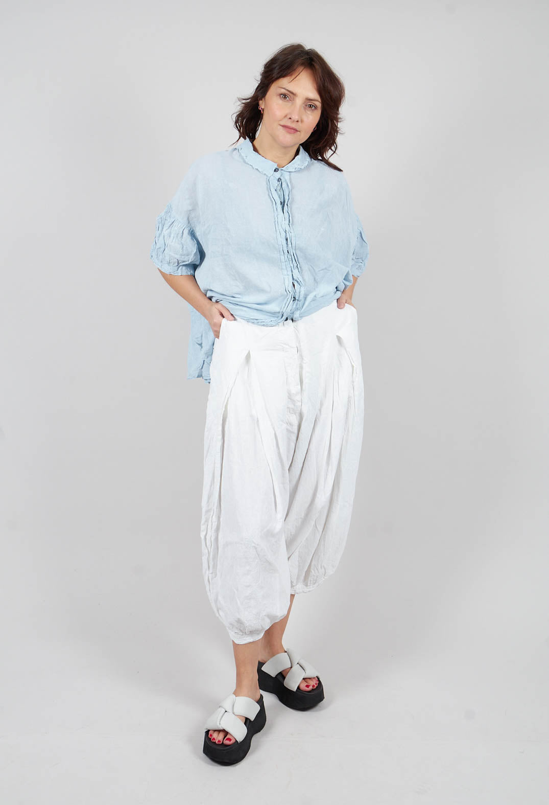 Pleat Front Trousers in Seafoam Fog - 2580109