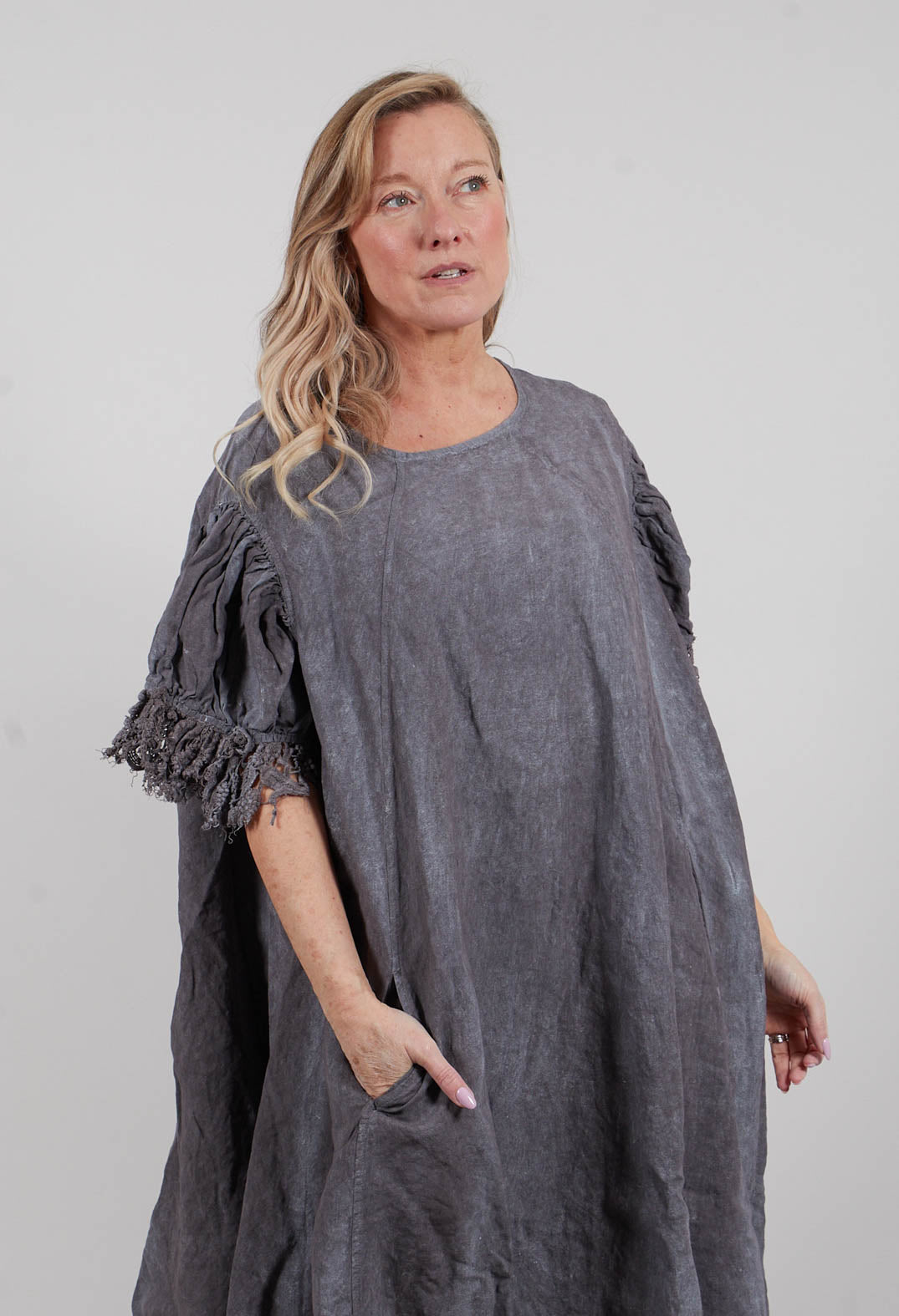 Lace Trim Dress in Amber Fog - 2670905