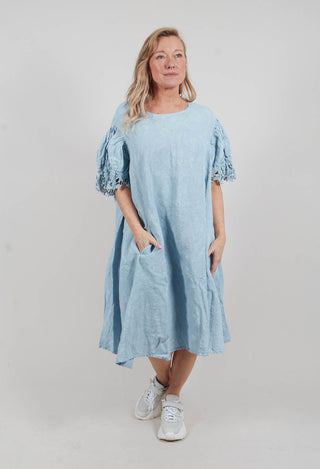 Lace Trim Dress in Sky Fog - 2670905