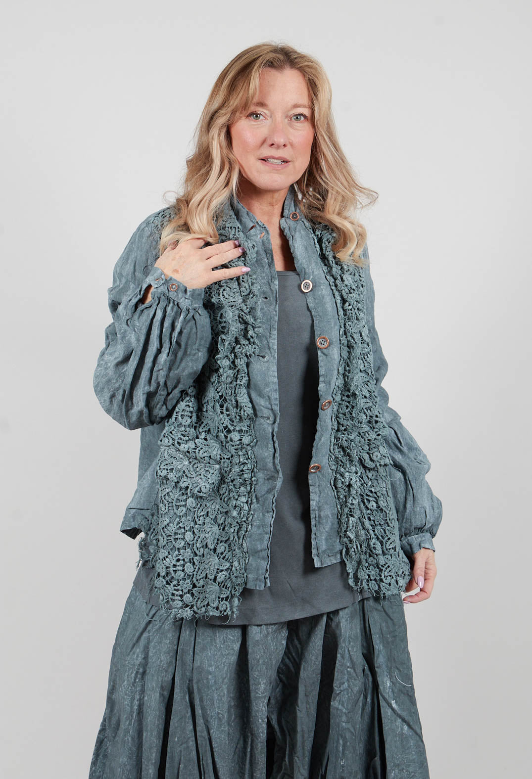 Lace Jacket in Seaweed Fog - 2671106