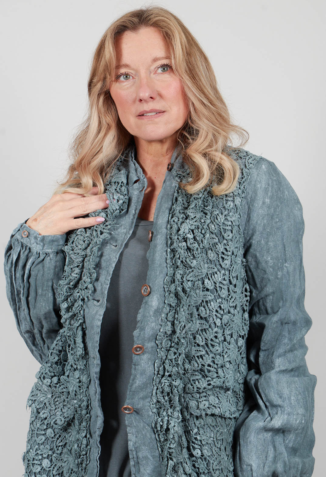 Lace Jacket in Seaweed Fog - 2671106