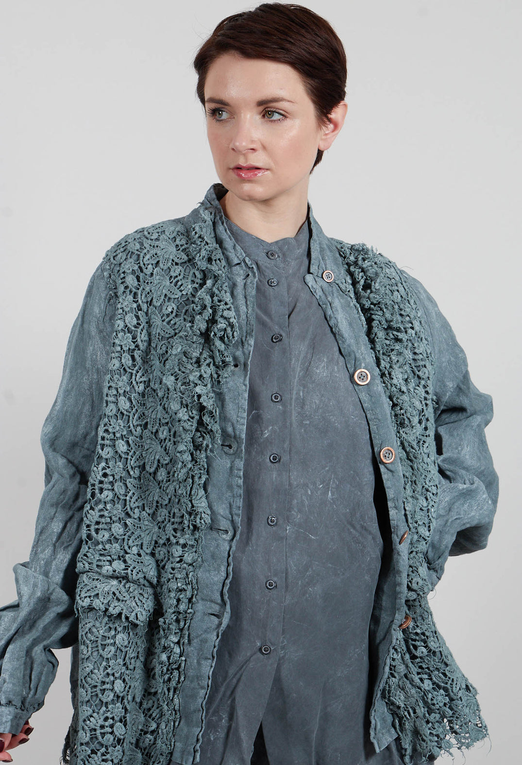Lace Jacket in Seaweed Fog - 2671106
