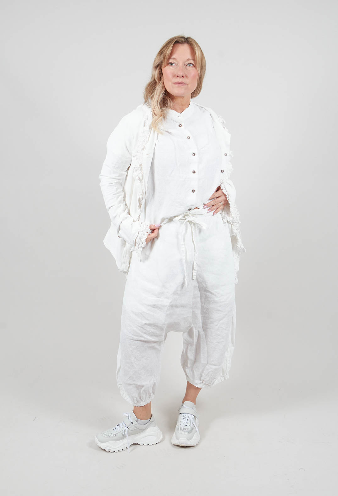 Linen Trousers in Seafoam Fog - 2670109