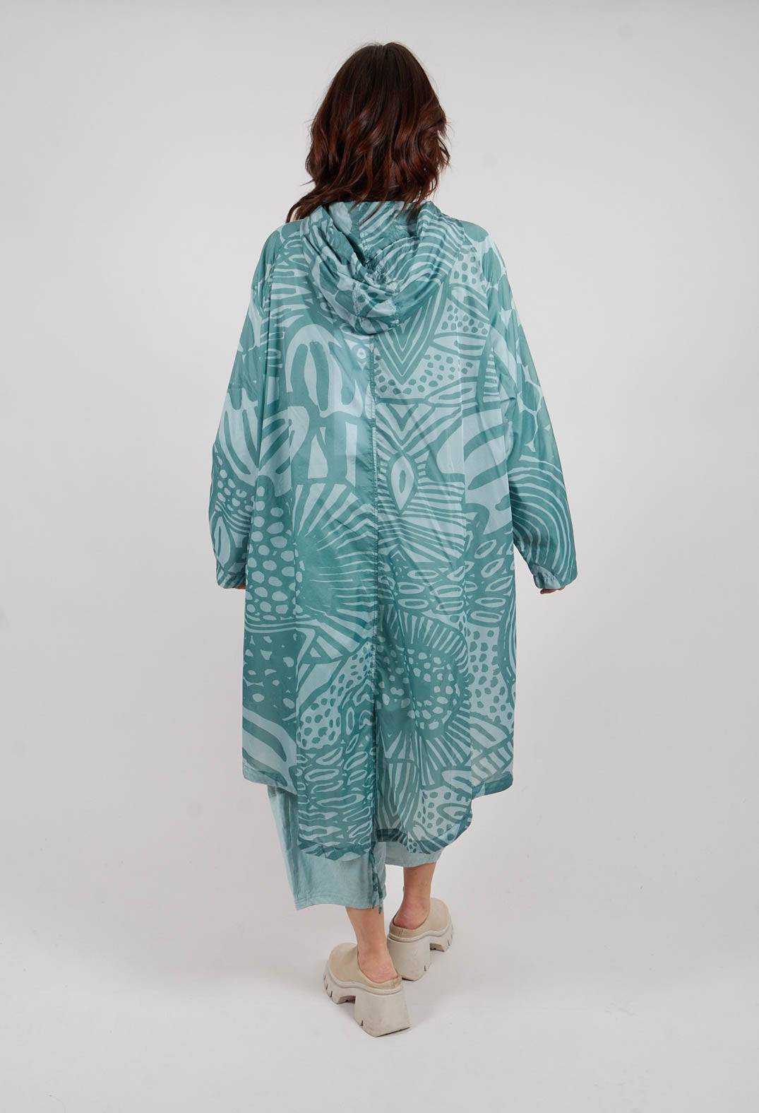 Lightweight Hooded Coat in Grass Print - 3211202
