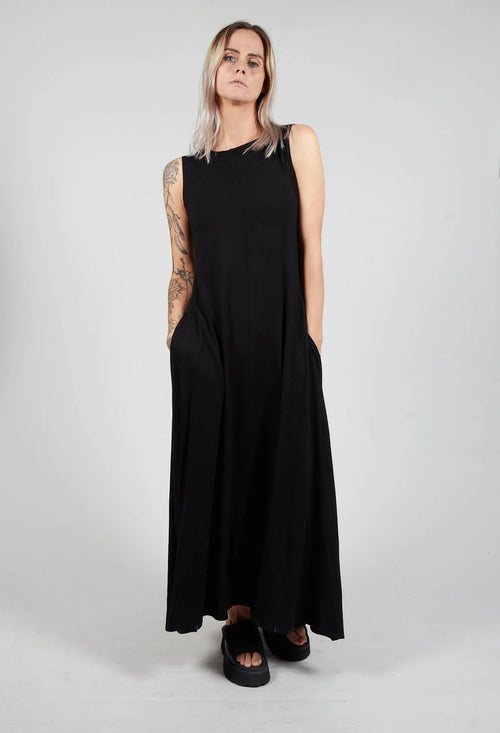 Sleeveless Dress Style Jumpsuit in Black