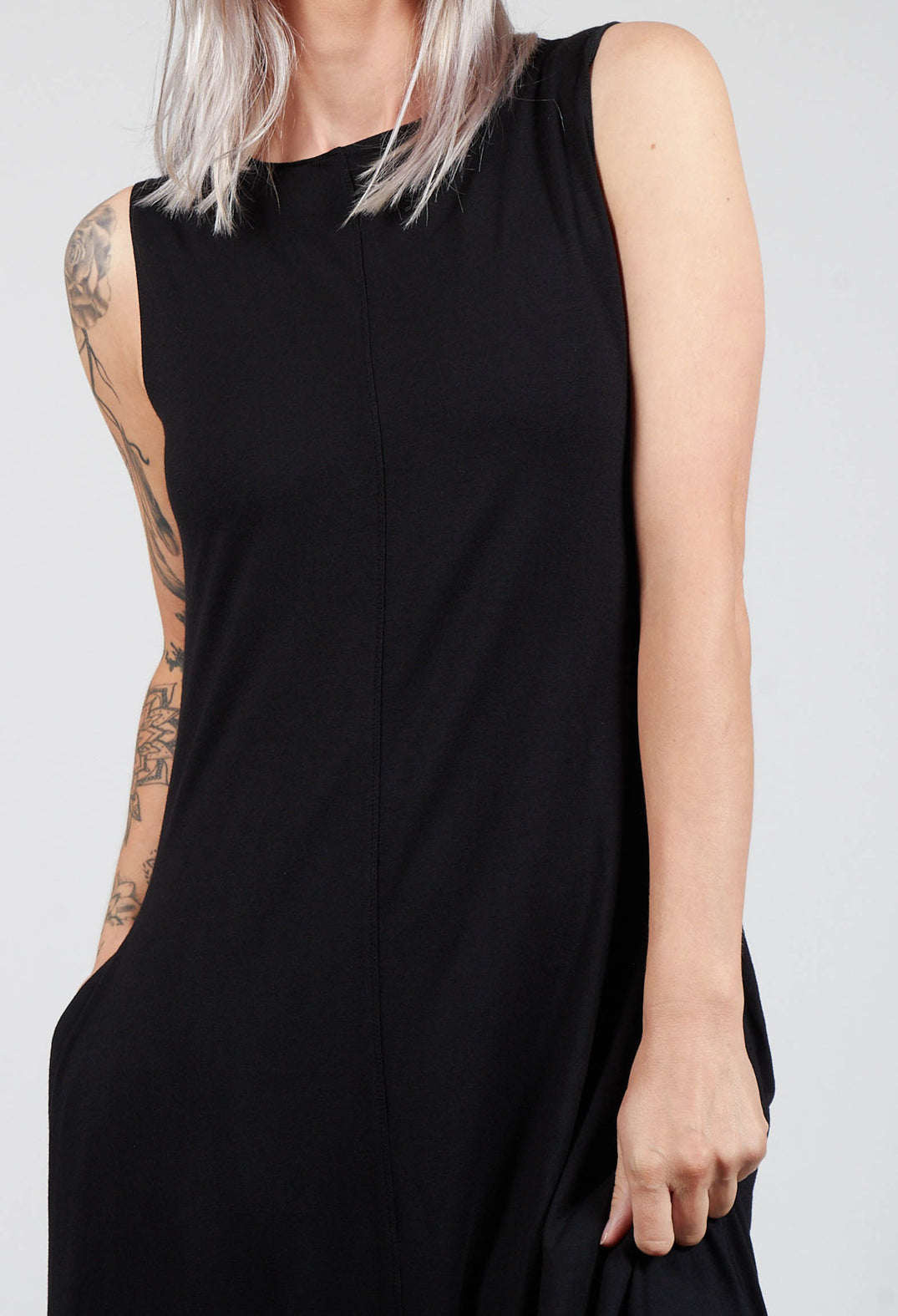 Sleeveless Dress Style Jumpsuit in Black