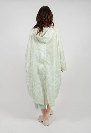 Lightweight Hooded Coat in Lime Print - 3211202