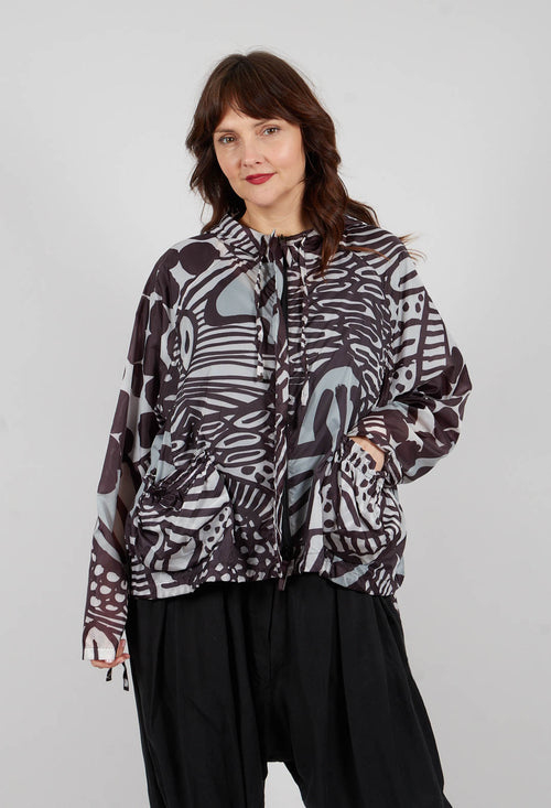 Lightweight Hooded Jacket in Black Print - 3211104