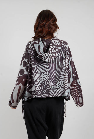 Lightweight Hooded Jacket in Black Print - 3211104