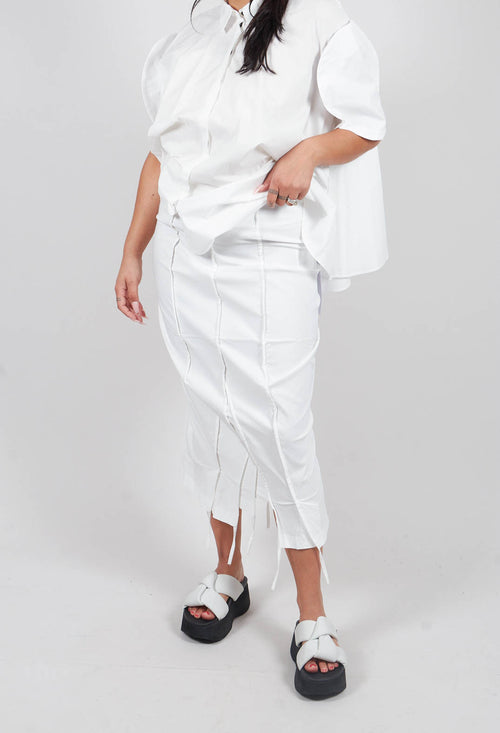 Pull On Pencil Skirt in Off White - 3220301