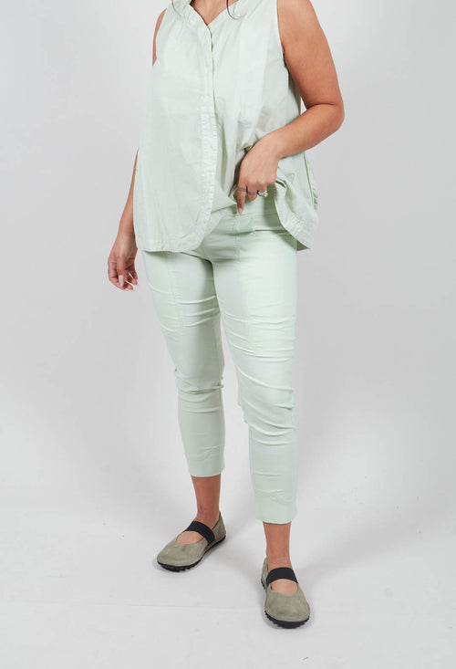 Pull On Slim Leg Trousers in Lime - 3220109