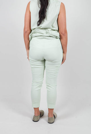Pull On Slim Leg Trousers in Lime - 3220109