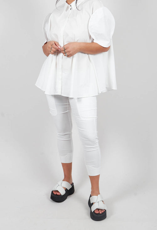 Pull On Slim Leg Trousers in Off White -3220109