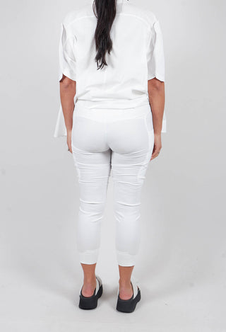 Pull On Slim Leg Trousers in Off White -3220109