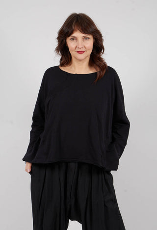 Oversized Jersey Top in Black - 3250501