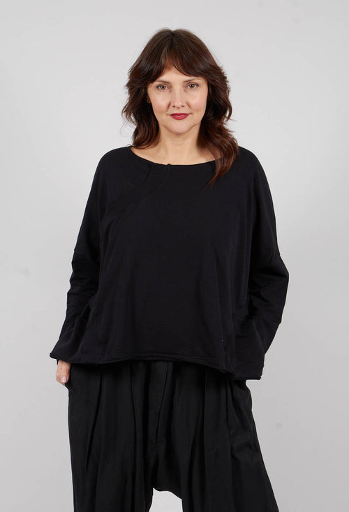 Oversized Jersey Top in Black - 3250501