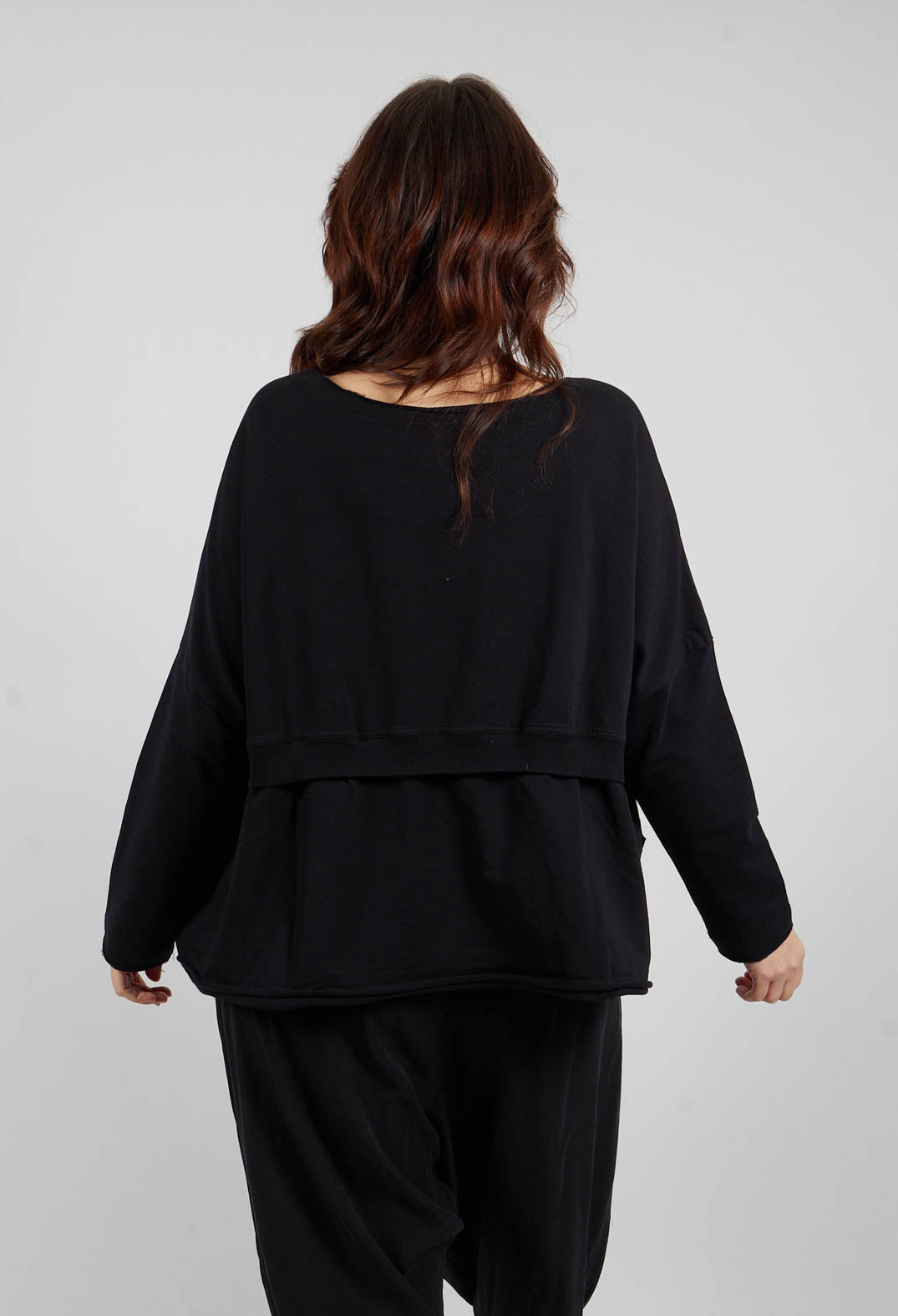 Oversized Jersey Top in Black - 3250501