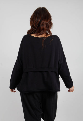 Oversized Jersey Top in Black - 3250501