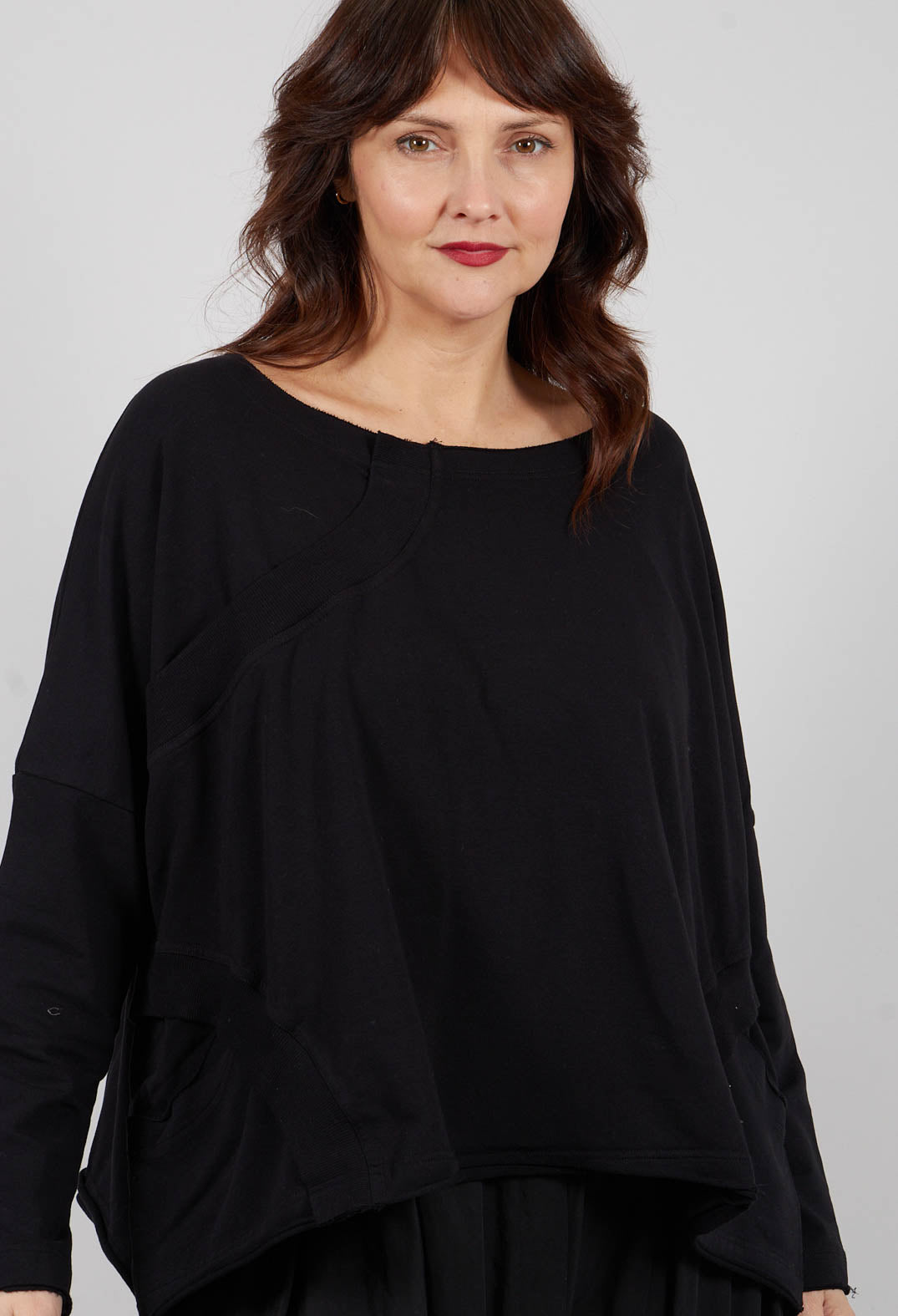 Oversized Jersey Top in Black - 3250501
