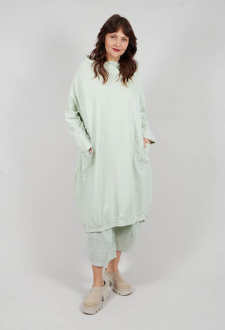 Oversized Jersey Dress with Tulip Hem in Lime - 3250906