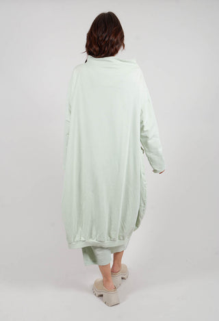 Oversized Jersey Dress with Tulip Hem in Lime - 3250906
