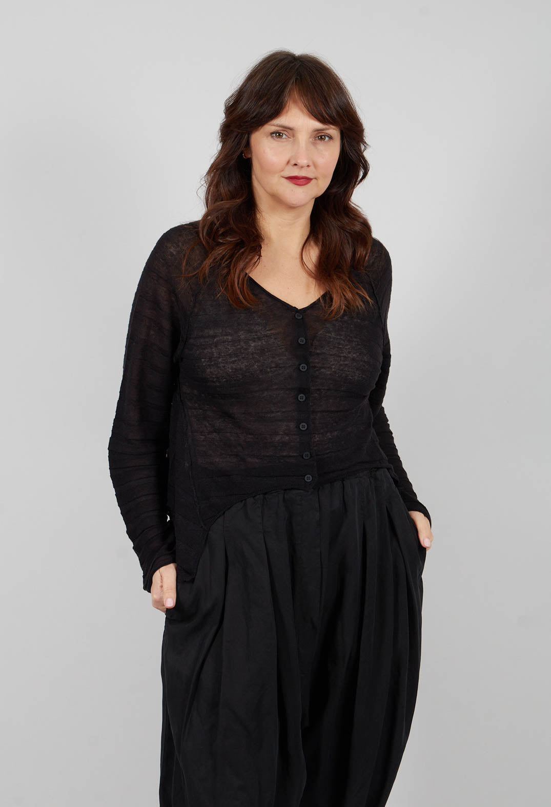 Cropped Cardigan in Black - 3277104
