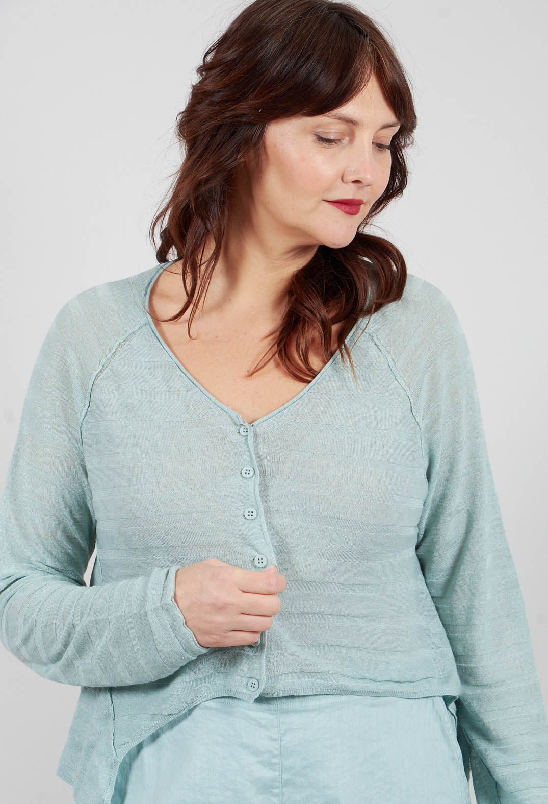 Cropped Cardigan in Mint - 3277104