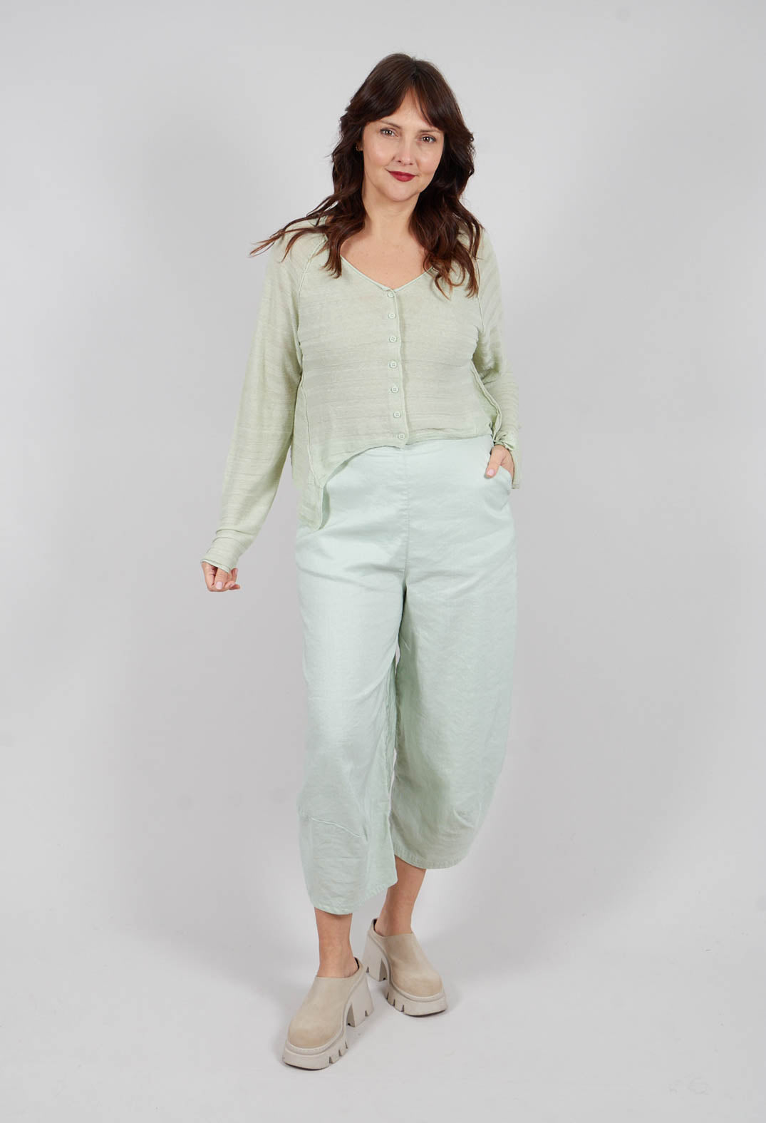 Cropped Cardigan in Lime - 3277104