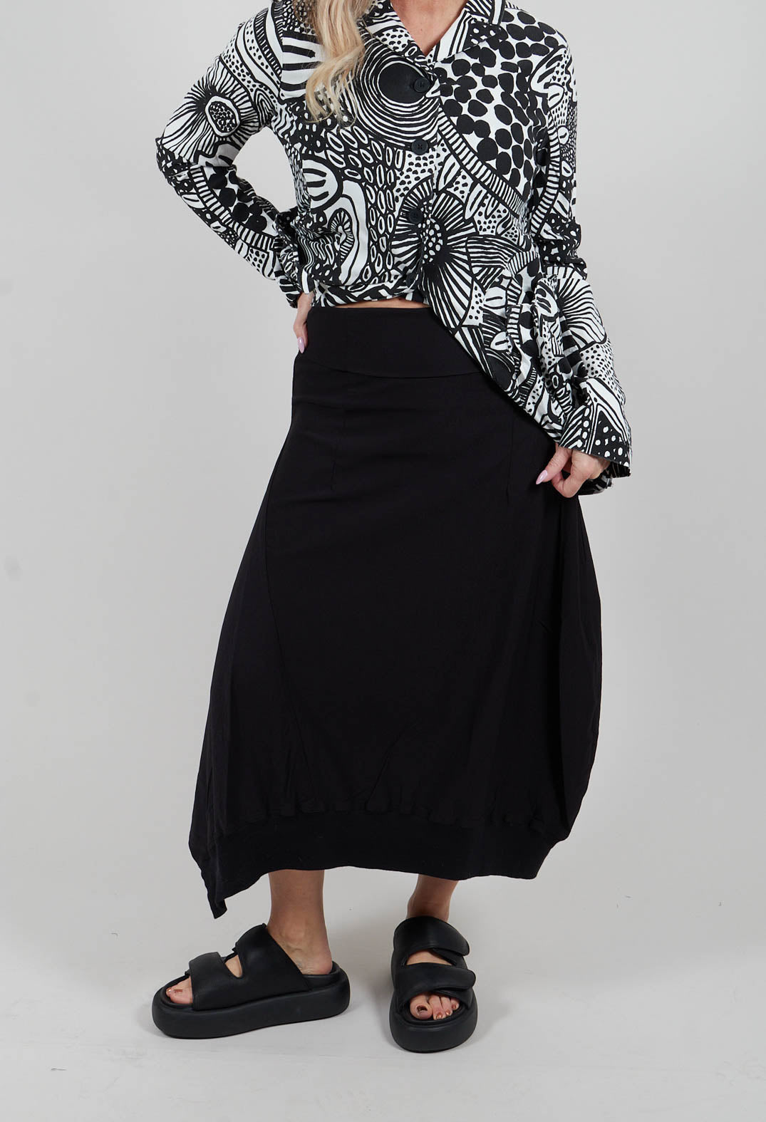 Pull On Jersey Skirt in Black - 3280303